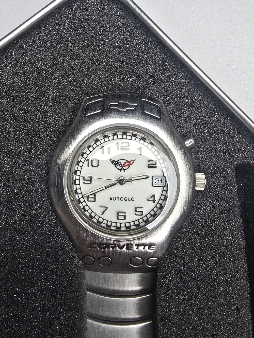 Chevrolet Corvette  Watch Set  Original Tin + Sealed Keychain